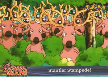 2001 Topps Pokemon Johto (UK) #SNAP18 Stantler Stampede! Front